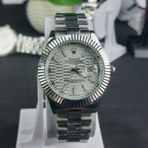 Rolex Date Just selver white