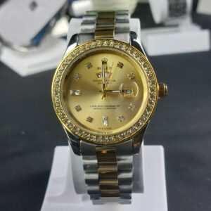 Rolex luxurious stylish stone gold