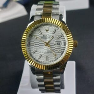Rolex Date Just selver gold