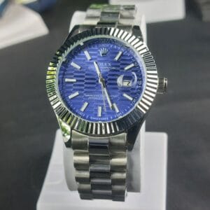 Rolex Date Just selver blue
