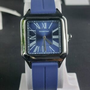Silicon strap navy blue selver
